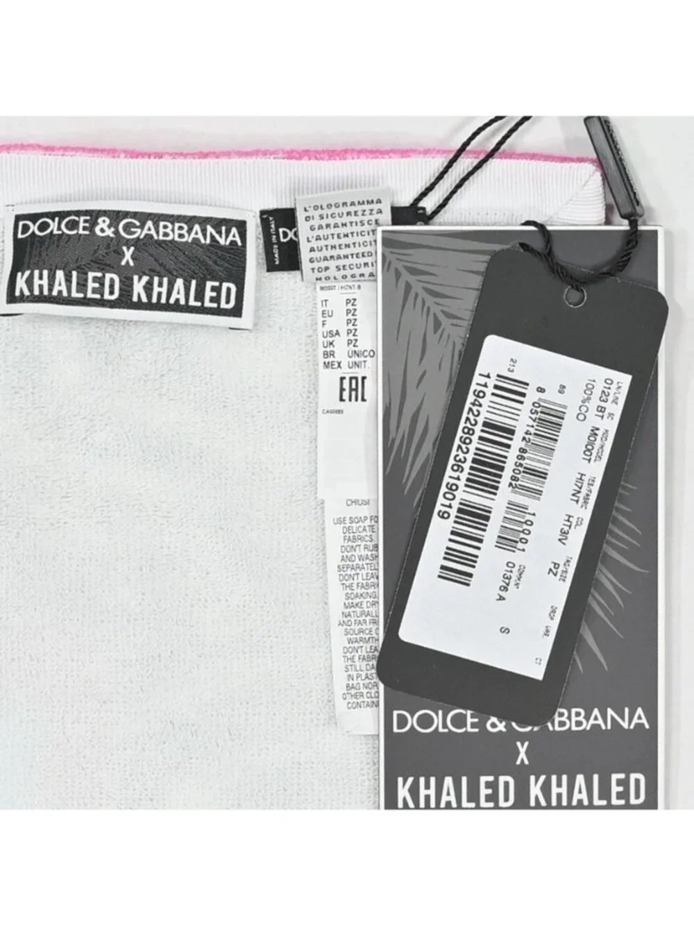 Dolce & Gabbana x Khaled Khaled Terry Cloth Beach Towel in Pink Flamingo